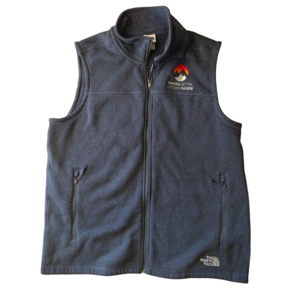 The North Face Vest Man XL Gray Knit Vest Full Zip Outdoors‎ Hiking Warm Comfy - Picture 1 of 7